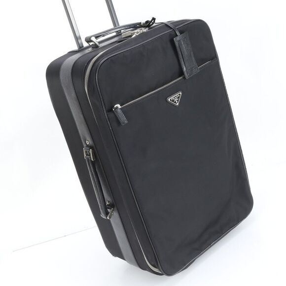 Prada Other - Prada Tessuto Nylon Triangle Logo Leather Suitcase Carry Case Bag Business